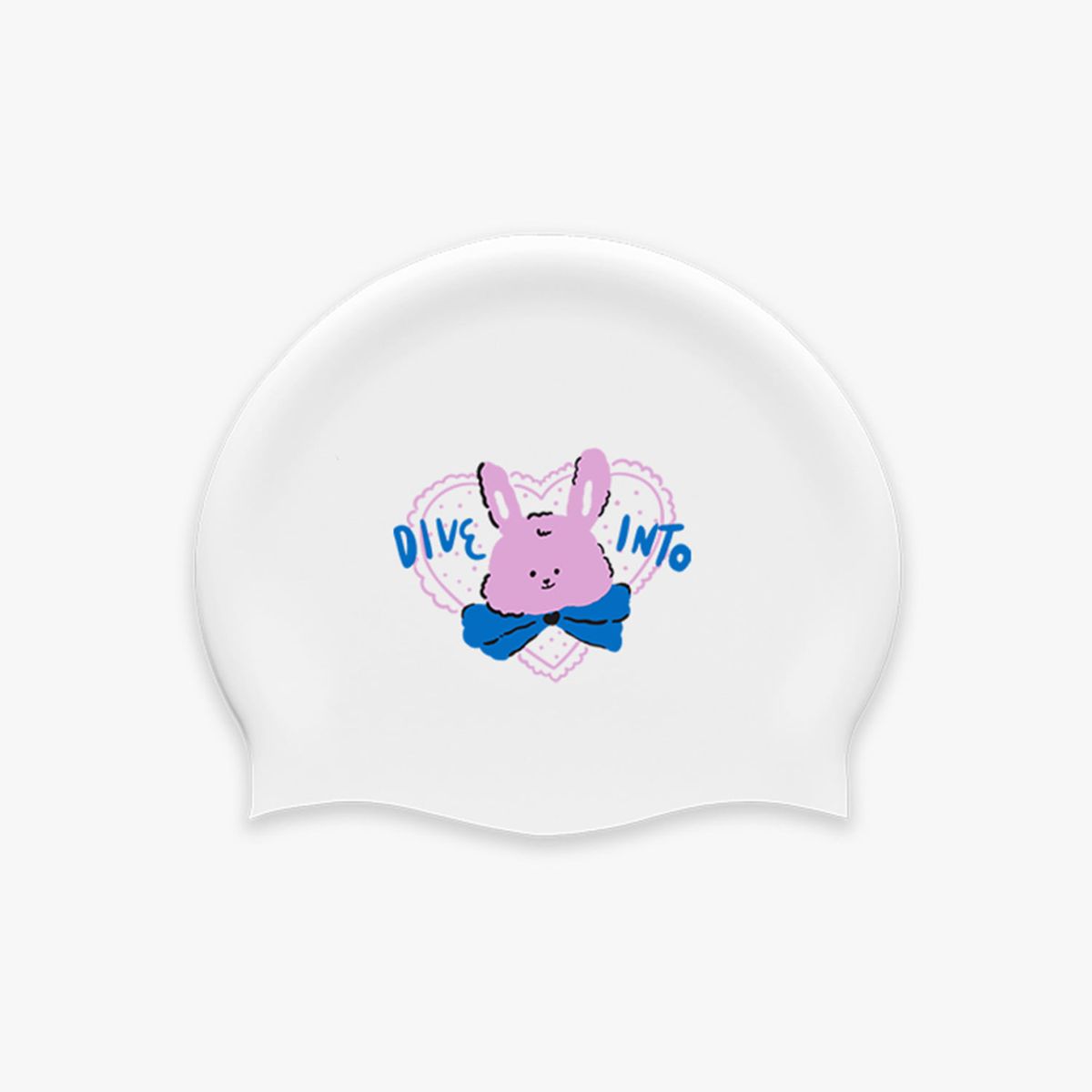 다이브인투(DIVE INTO) 레이스 토끼 보라 수영모자