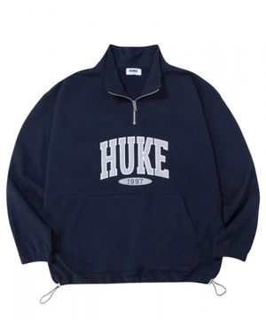 로고 네이비 반집업 맨투맨