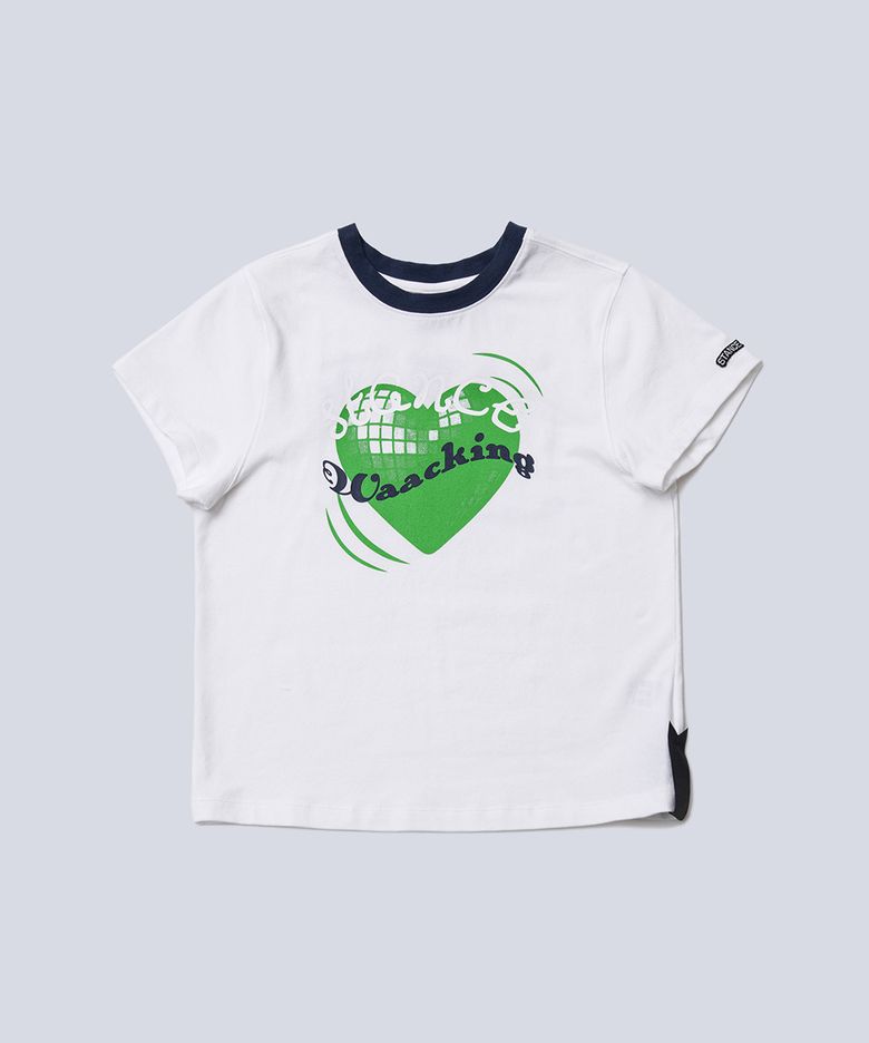 WAACKXXXY HEART MIRRORBALL TOP (OFF WHITE)