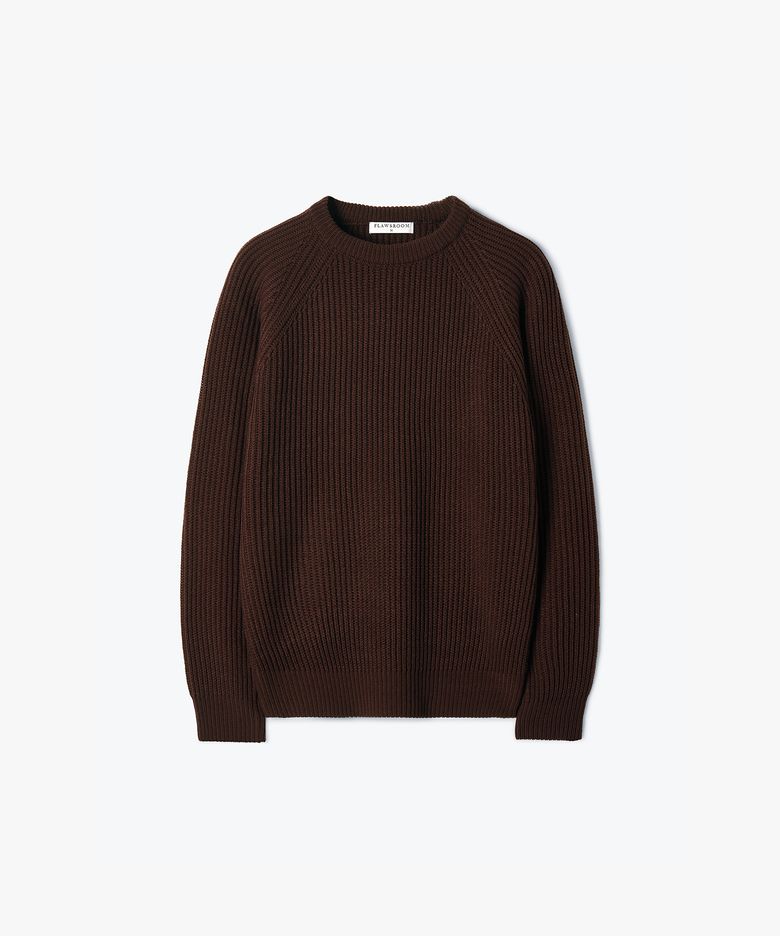 Essential Crop Reglan Knit  BROWN