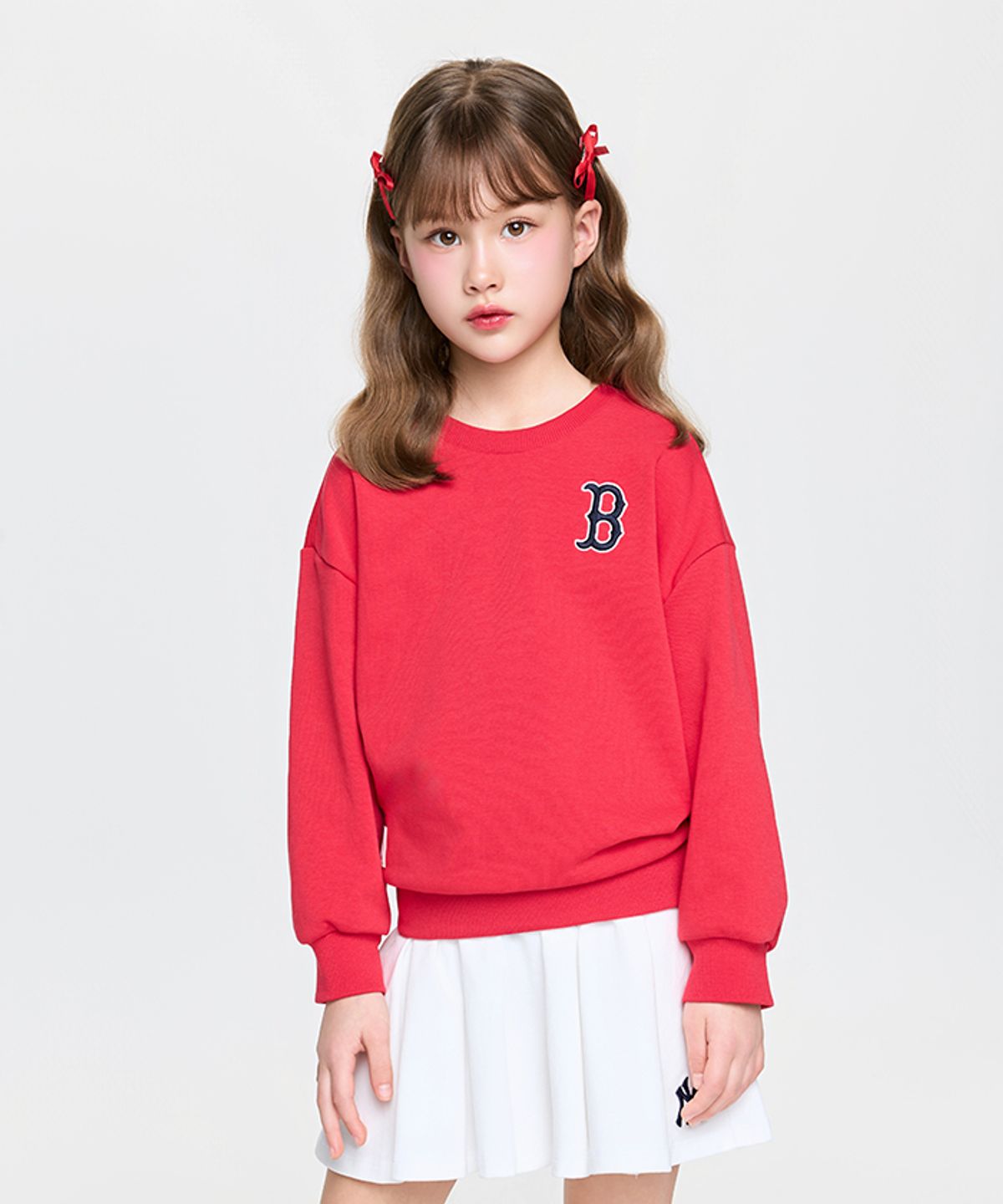 엠엘비 키즈(MLB KIDS) 스포티브 베이직 레터링 맨투맨 BOS (Red)