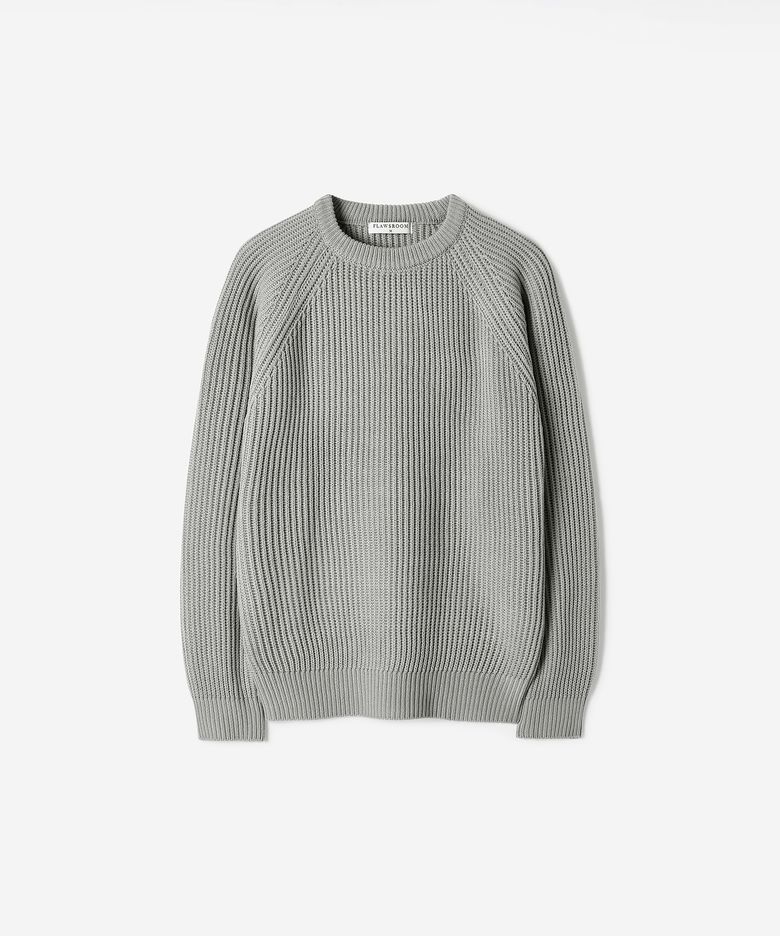 Essential Crop Reglan Knit LIGHT GREY