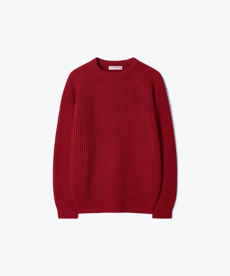 Essential Crop Reglan Knit  RED