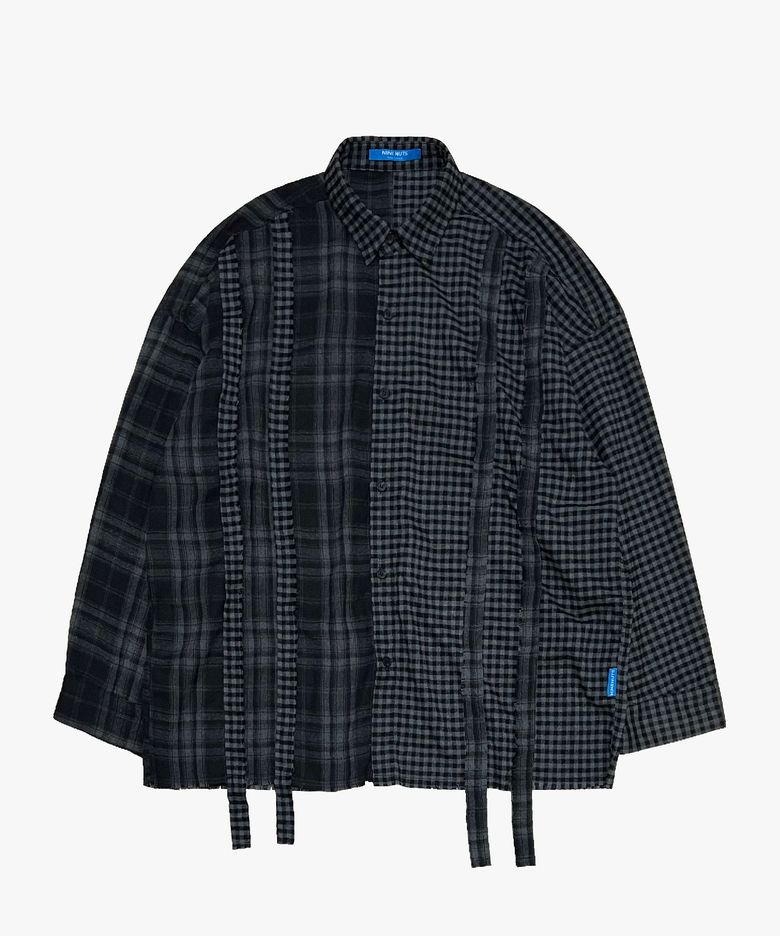 더블체크 디컨 셔츠_black