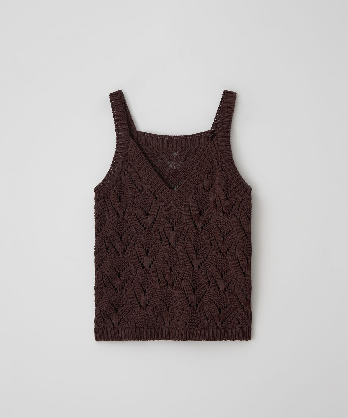 더라이(THERYE) Crochet Sleeveless Knit(Brown)