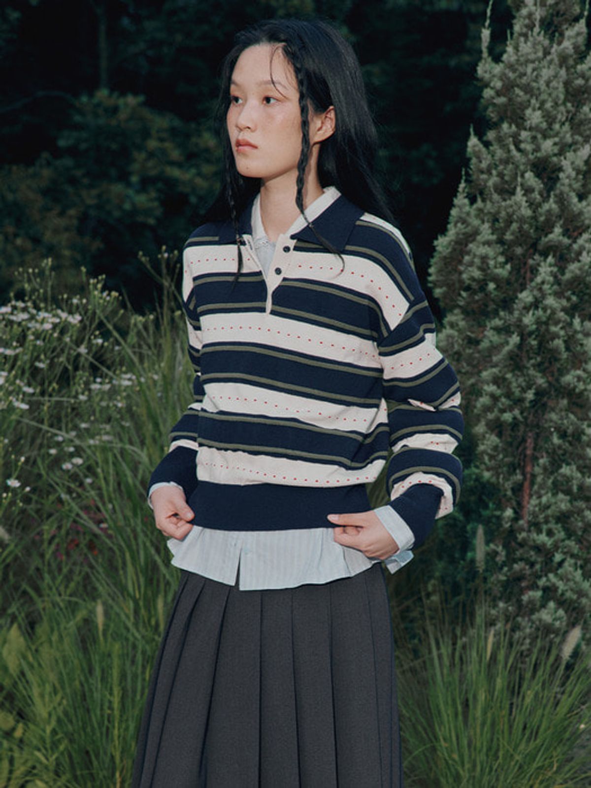 뮈뮈에르(MUEMUER) Collared Knit Pullover MU2578PO702M_NAVY