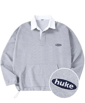 스몰 로고 카라 맨투맨 (그레이)