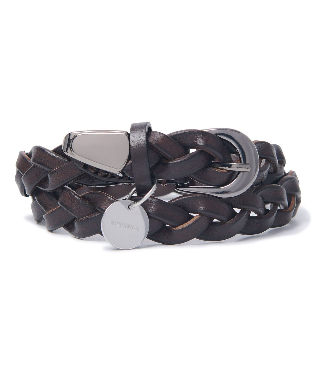 노매뉴얼(NOMANUAL) NM TWINED COWHIDE BRACELET - BROWN