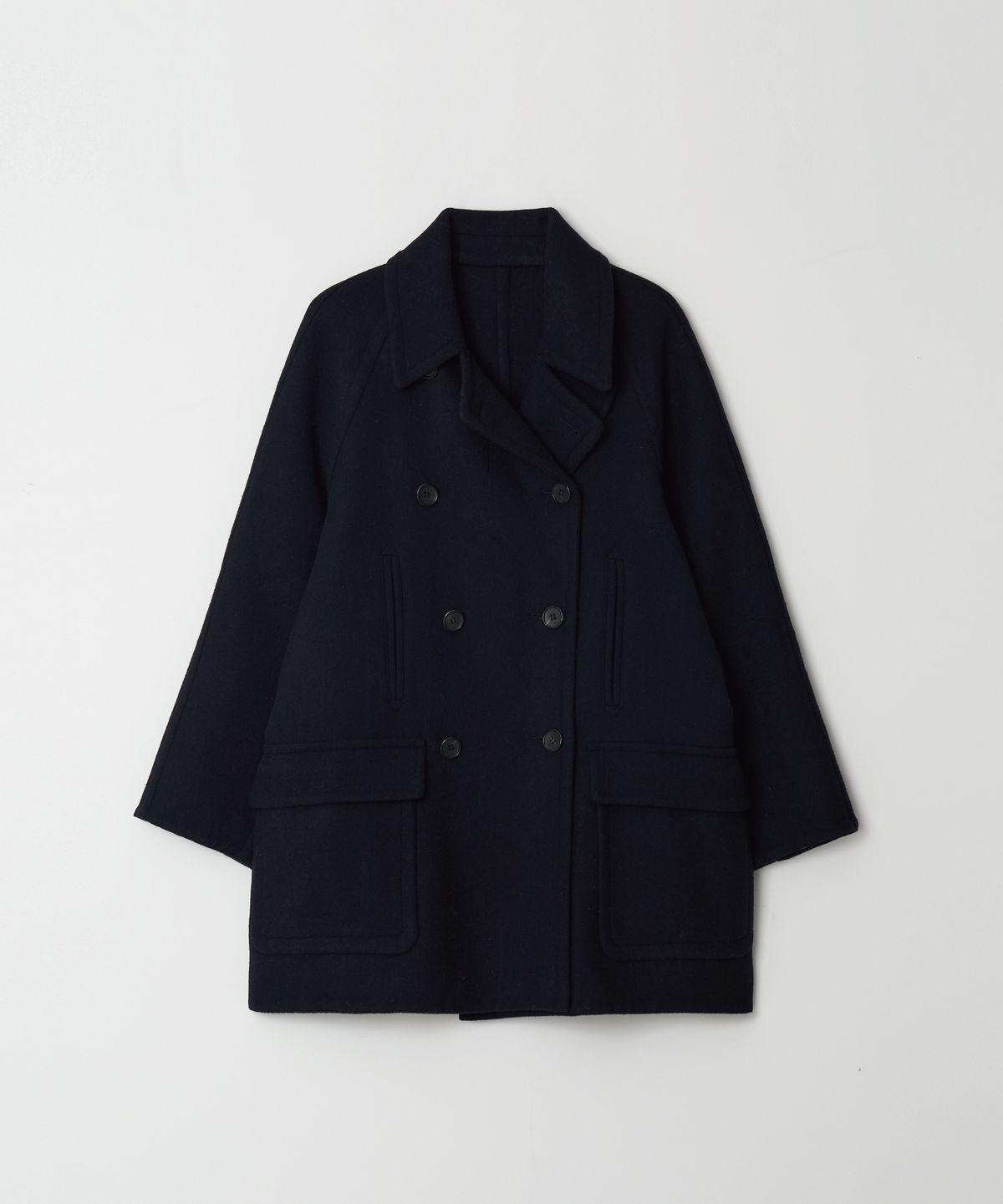 더라이(THERYE) Double Breasted Half Coat(Navy)