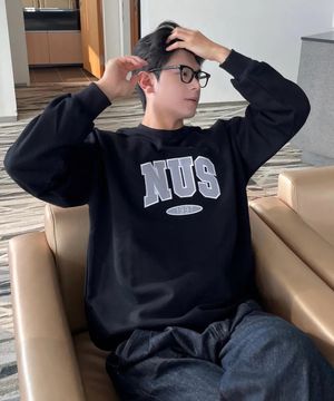 Nus 로고 맨투맨 (블랙)