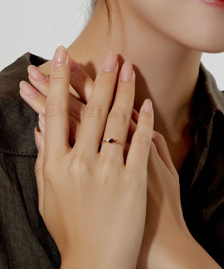 14K 18K 로이 물고기 체인 반지