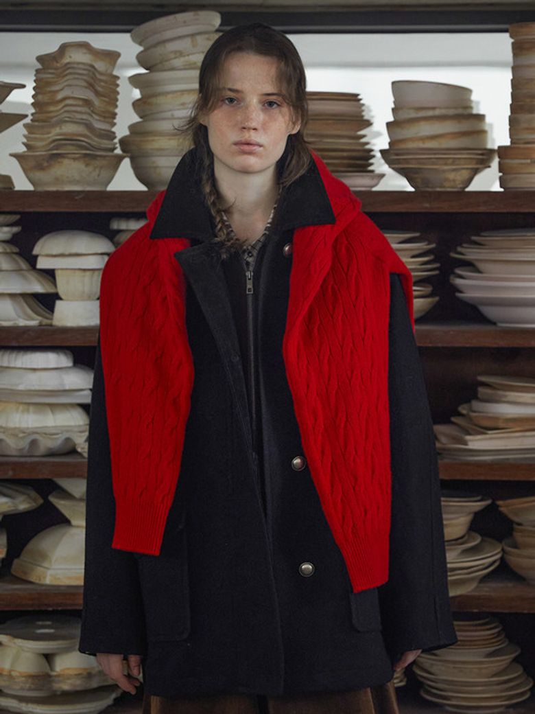 Corduroy Collar Half Coat MU2599CT905M_2color