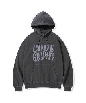 피그먼트 CODEGRAPHY 웨이브 후드티_차콜
