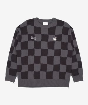 [BEENTRILL GOLF X NMC] 체커보드 롱슬리브 니트(블랙) S