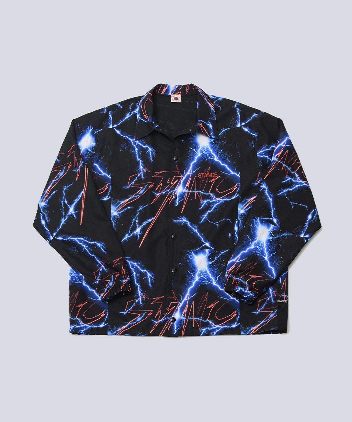 스텐스 서울(STANCE SEOUL) STNC LIGHTNING COACH JACKET (BLACK PRINT)