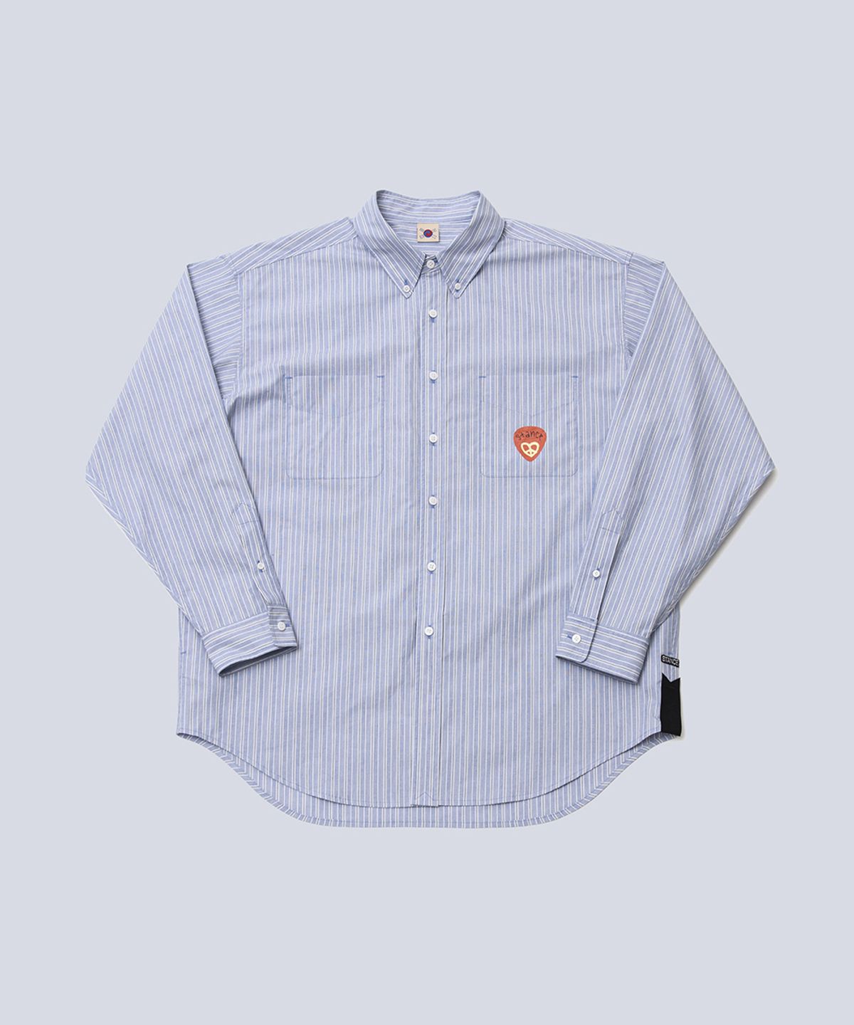 스텐스 서울(STANCE SEOUL) GUITAR PICK STRIPE OG SHIRT (BLUE STRIPE)