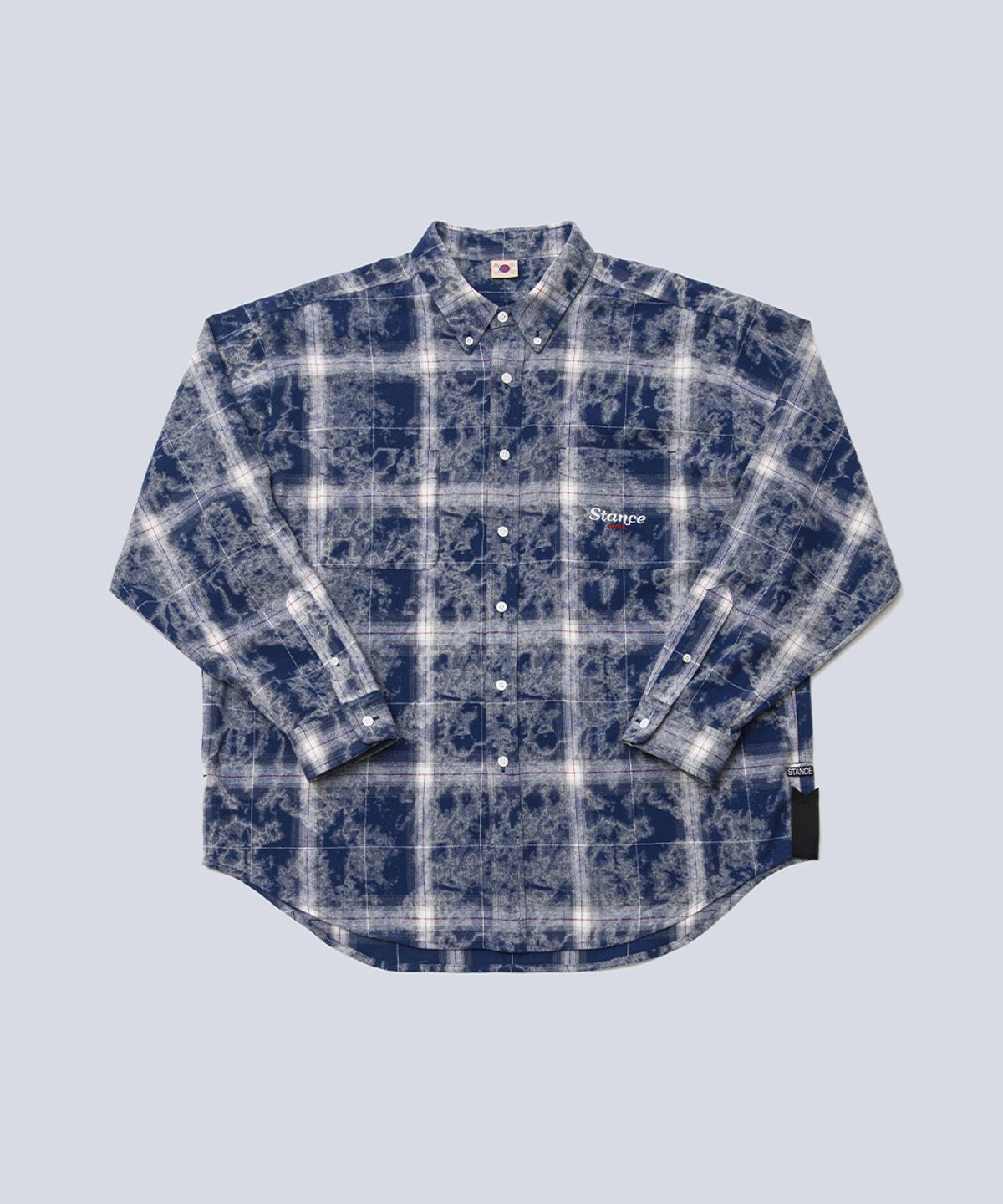 스텐스 서울(STANCE SEOUL) BLEACH CHECK OG SHIRT (BLUE CHECK)