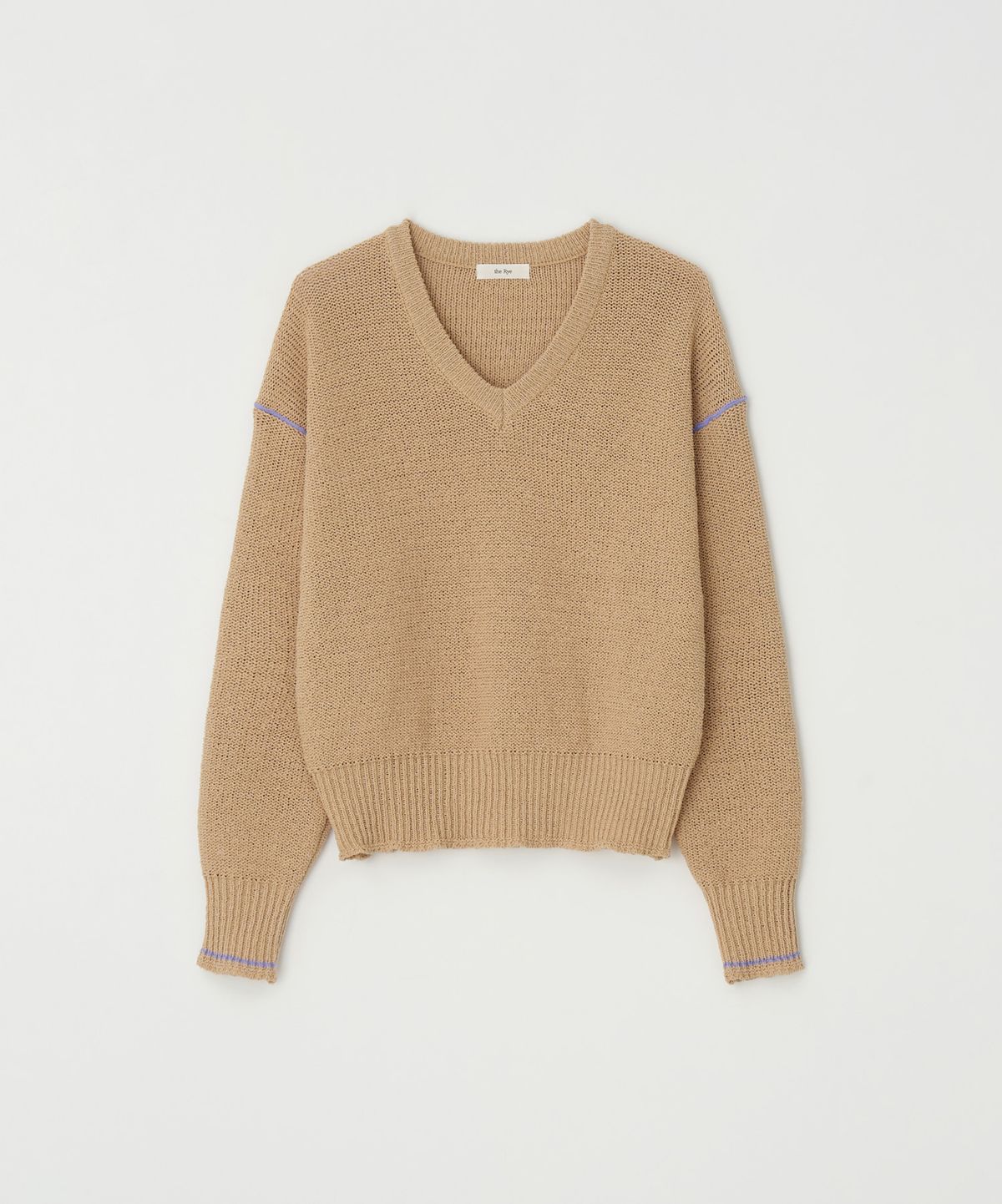 더라이(THERYE) Stitch V-neck Knit(Coral)