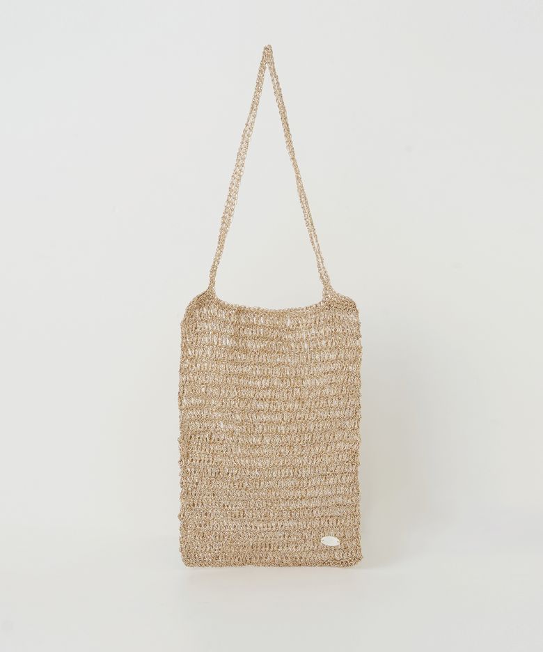 Hand knitted bag(Gold)