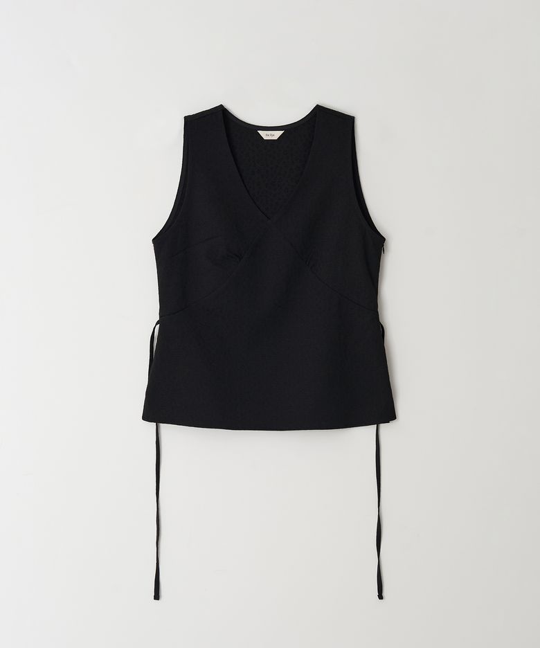 V-neck Sleeveless blouse(Black)