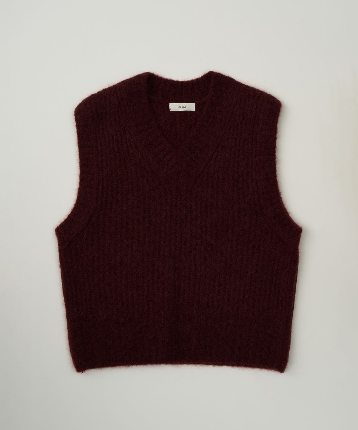 더라이(THERYE) V Neck Knit Vest(Wine)