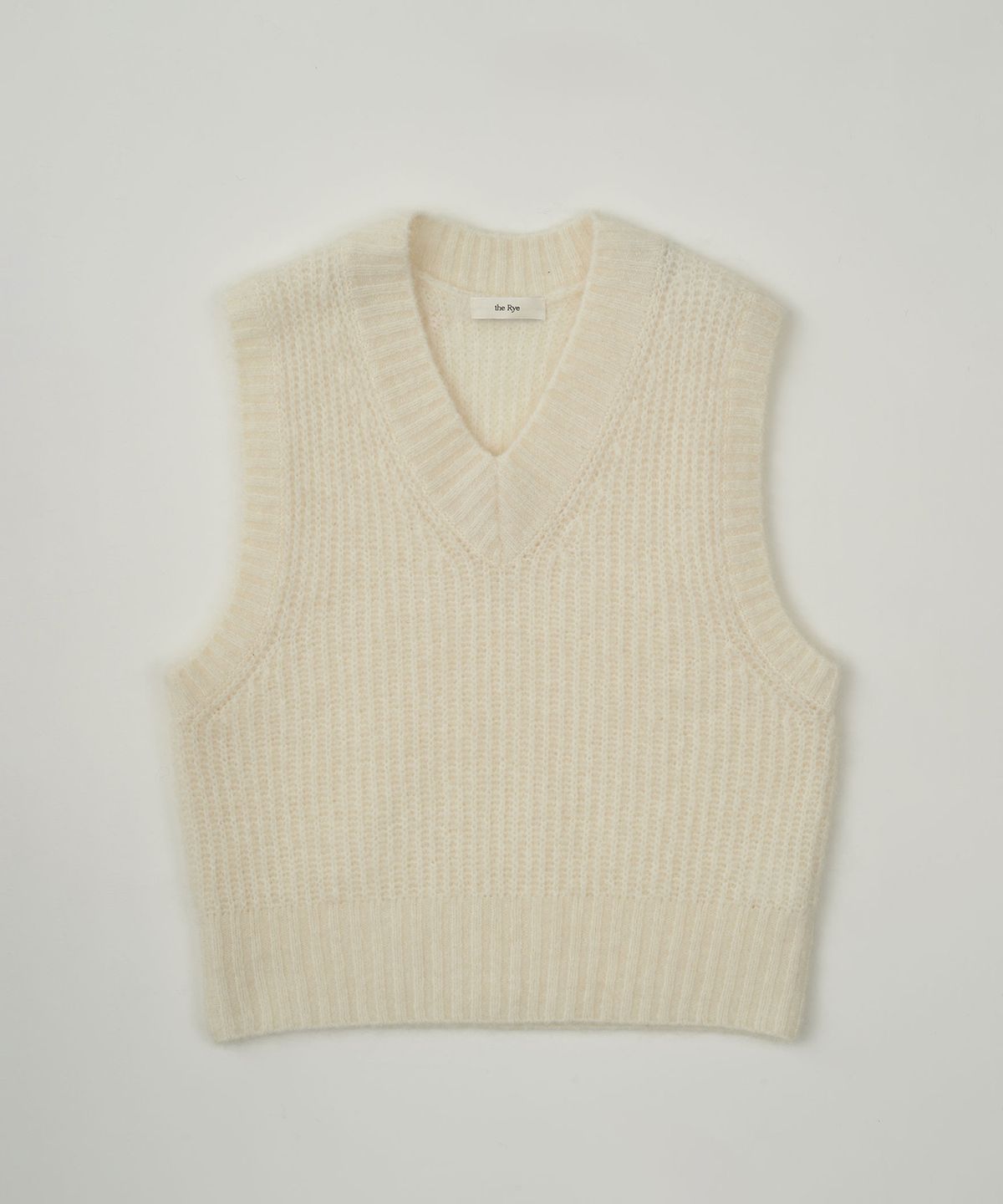 더라이(THERYE) V Neck Knit Vest(Ivory)