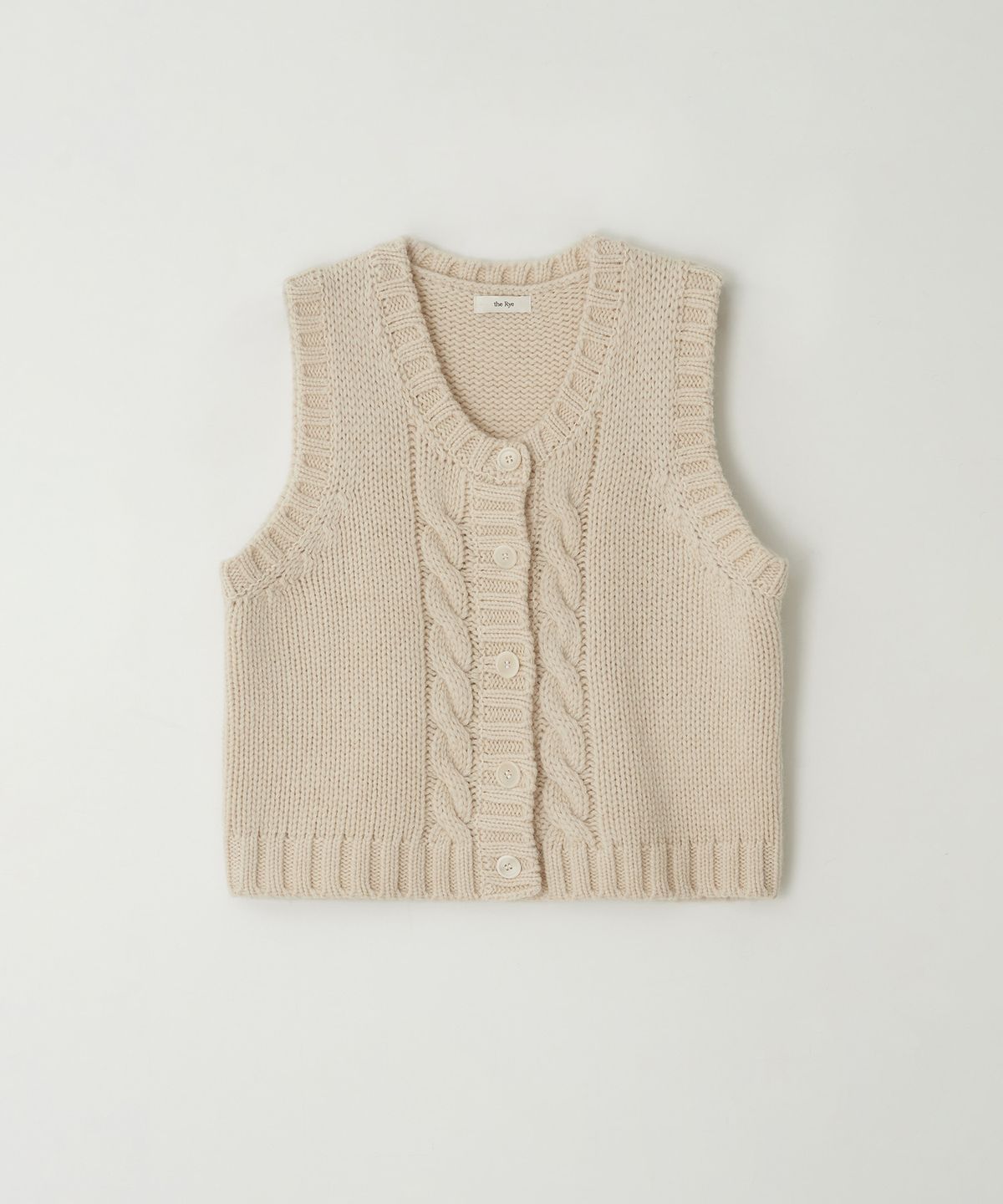 더라이(THERYE) Cable Button Vest(Ivory)