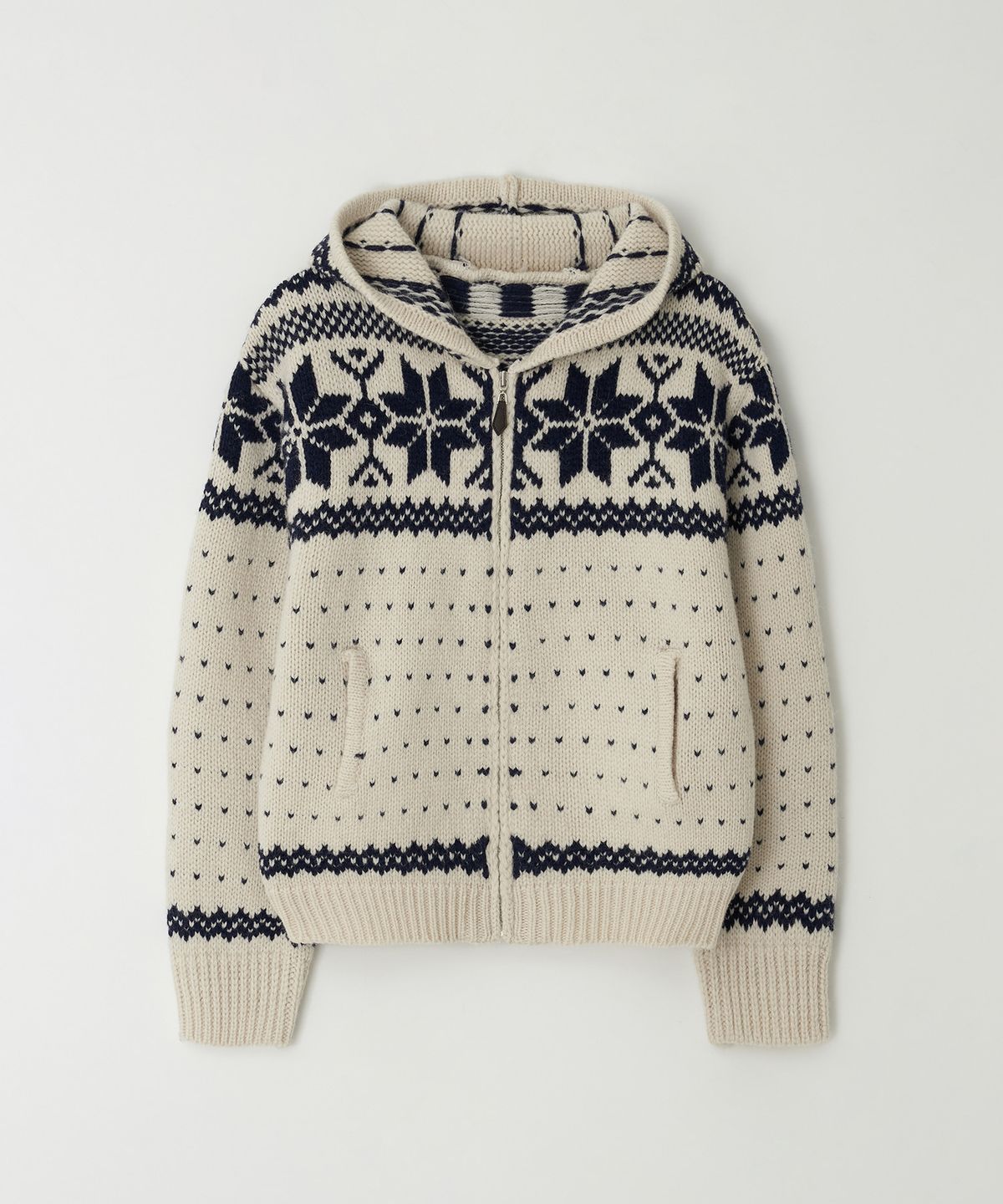 더라이(THERYE) Jacquard Hood Zip-up(Ivory)