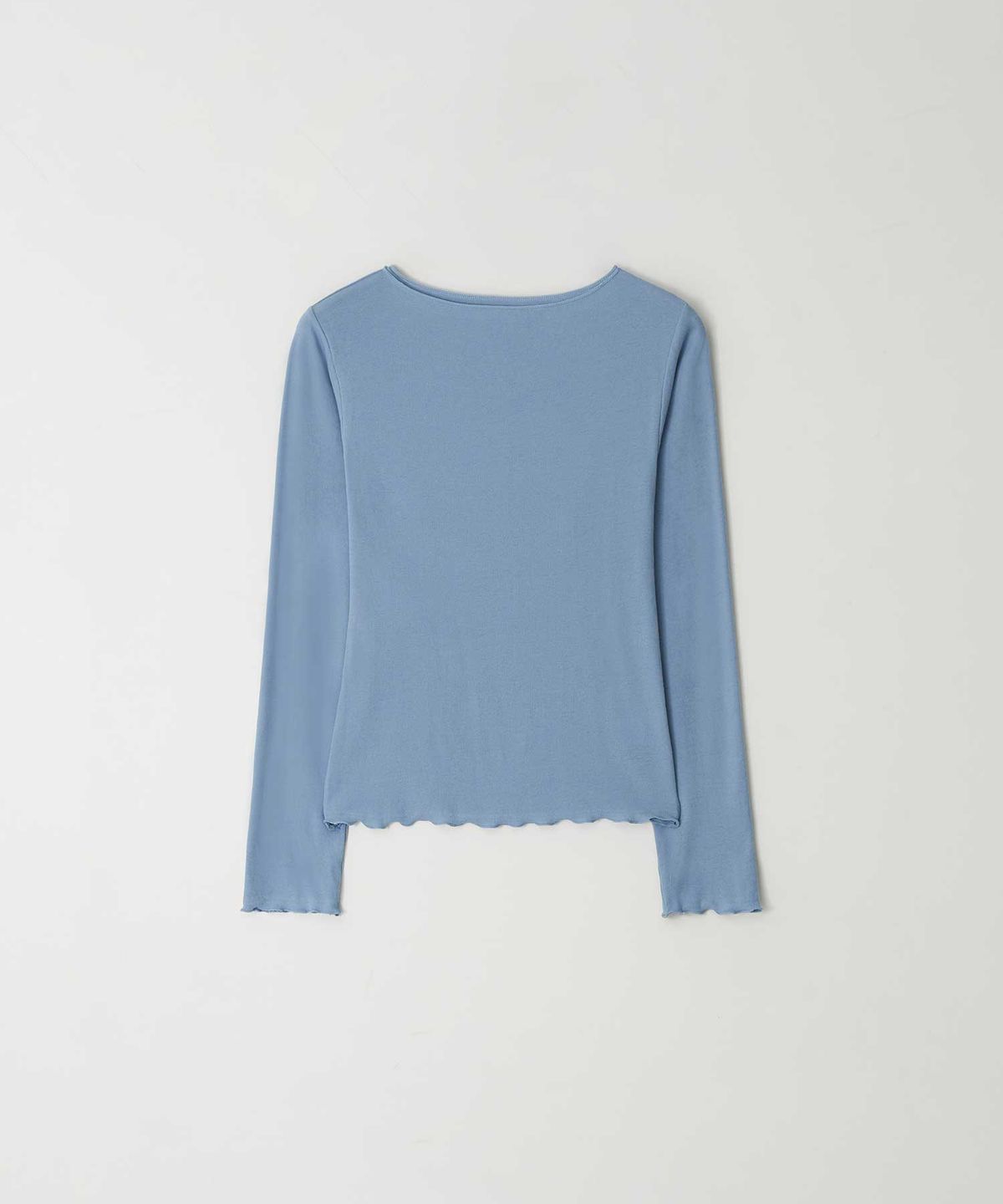 더라이(THERYE) Boat-neck Long Sleeve T-shirt(Blue)