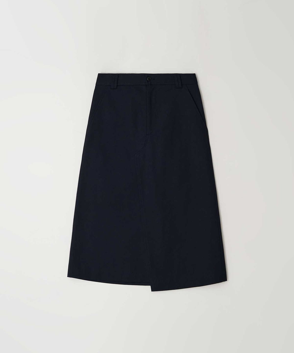 더라이(THERYE) Semi Unbalance Skirt(Dark Navy)