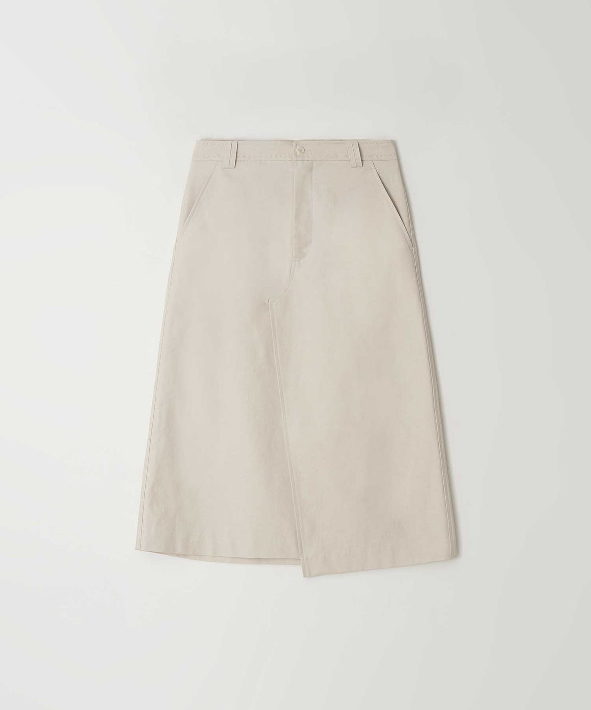 더라이(THERYE) Semi Unbalance Skirt(Light Beige)