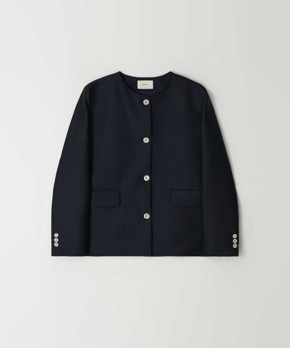 더라이(THERYE) Round Midi Jacket(Dark Navy)