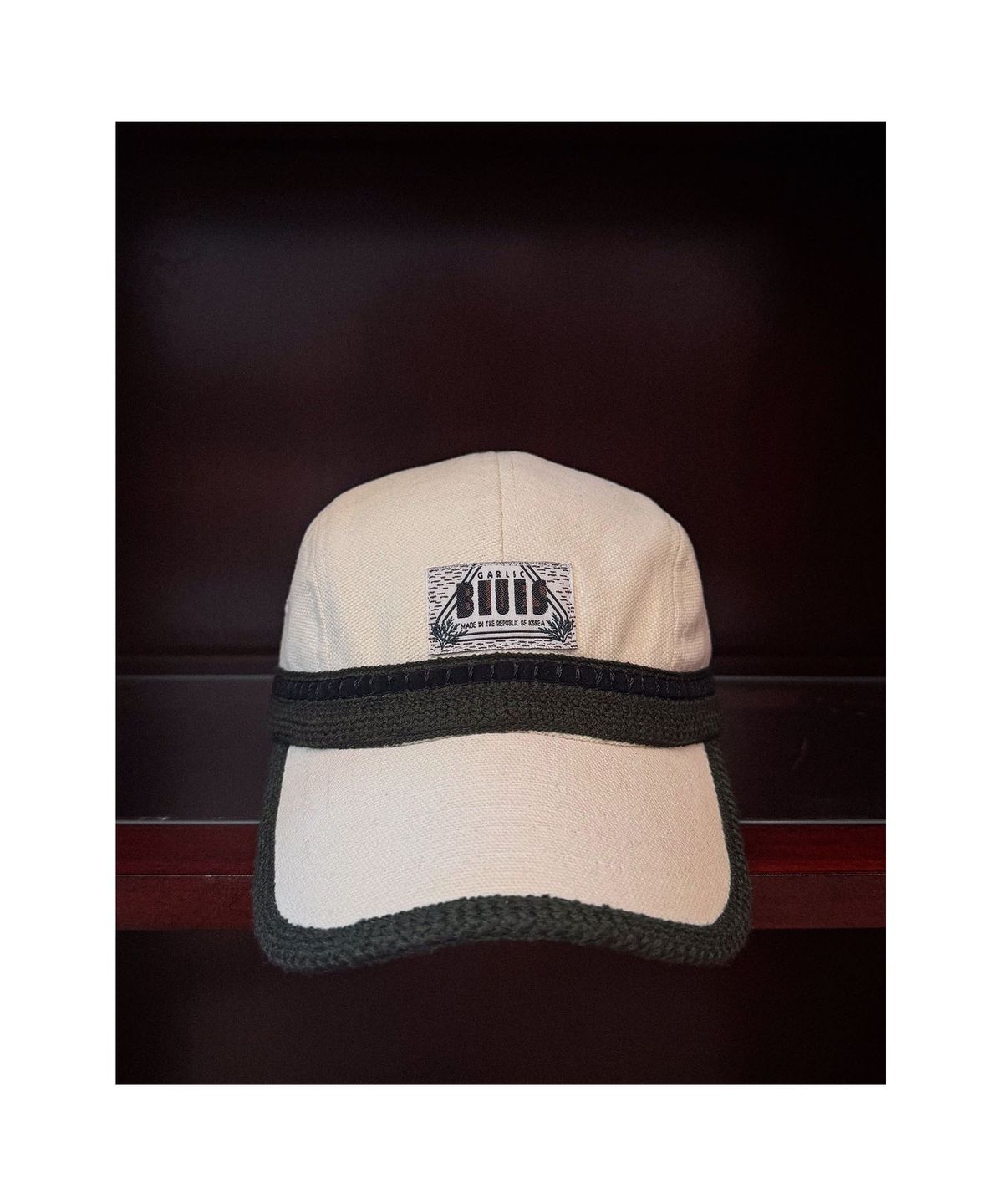 갈릭 블루스(GARLICBLUES) KHAKI BULLET STRIPE CAMP CAP (IVORY)