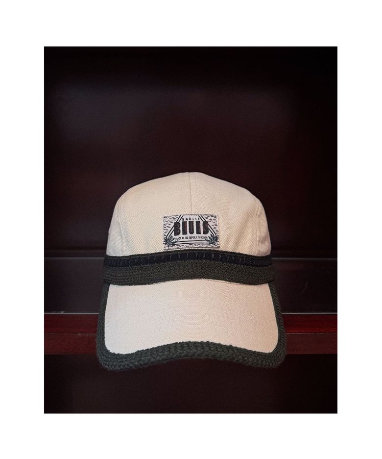 KHAKI BULLET STRIPE CAMP CAP (IVORY)