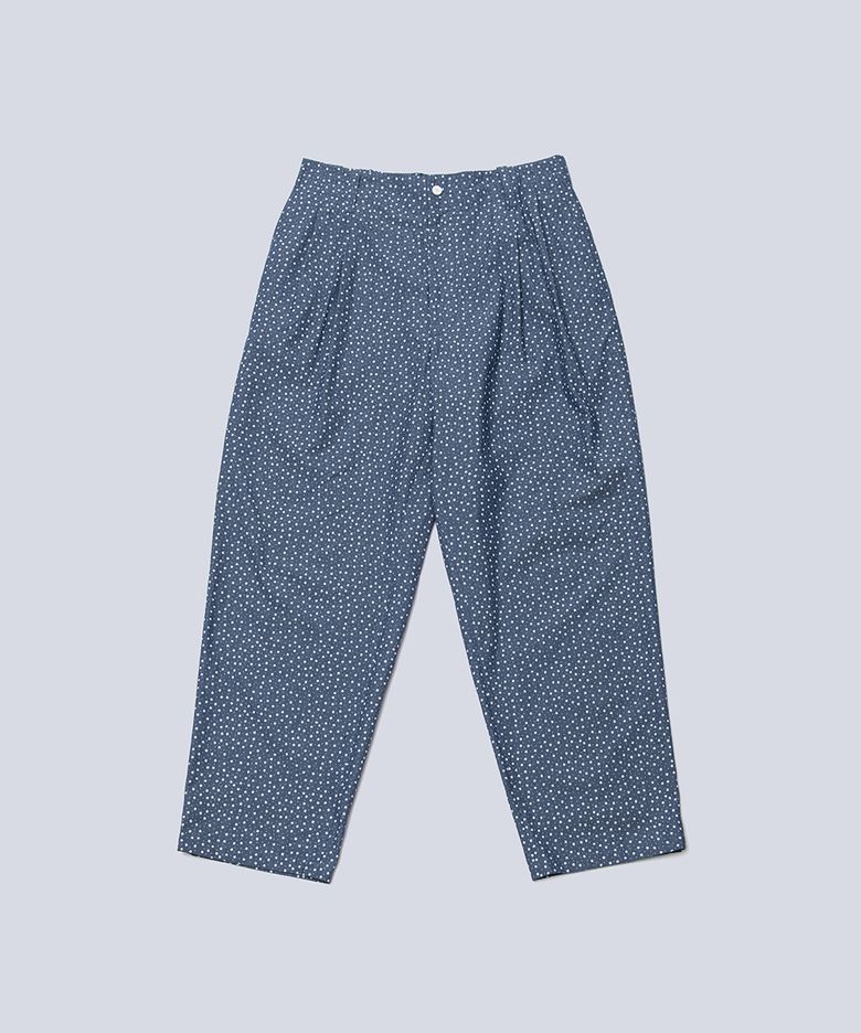 FLORAL HALF BANDING WIDE PANTS (INDIGO BLUE)