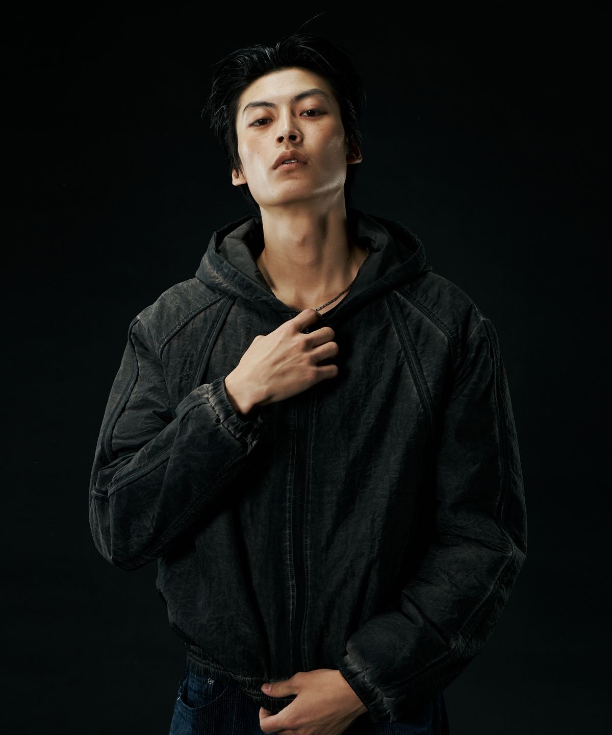 엔드릭스(EDLIX) Padded Dying Line Out Jacket (Washed Black)