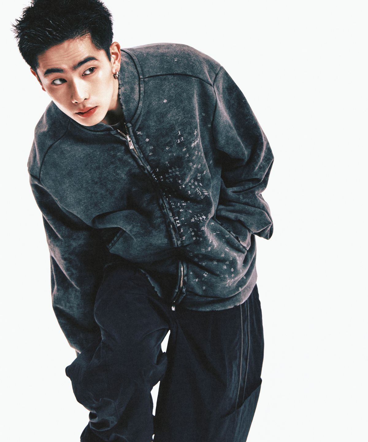 엔드릭스(EDLIX) Heavy Faded Linings Sweat Jacket (Vintage Black)