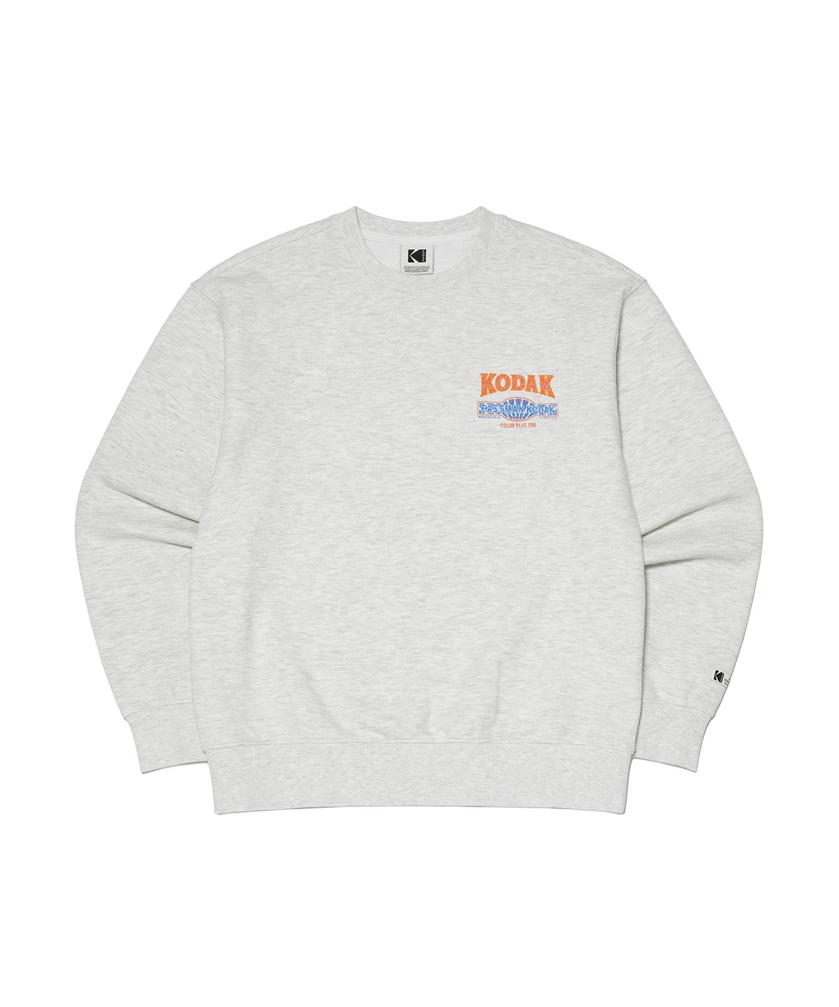 코닥(KODAK) 스노우 워싱 그래픽 맨투맨 WHITE MELANGE