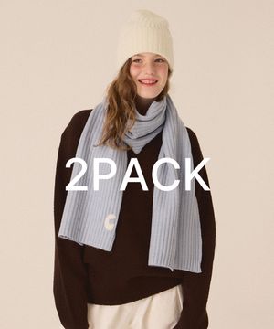 [2PACK]  소프트 골지 머플러+비니 세트