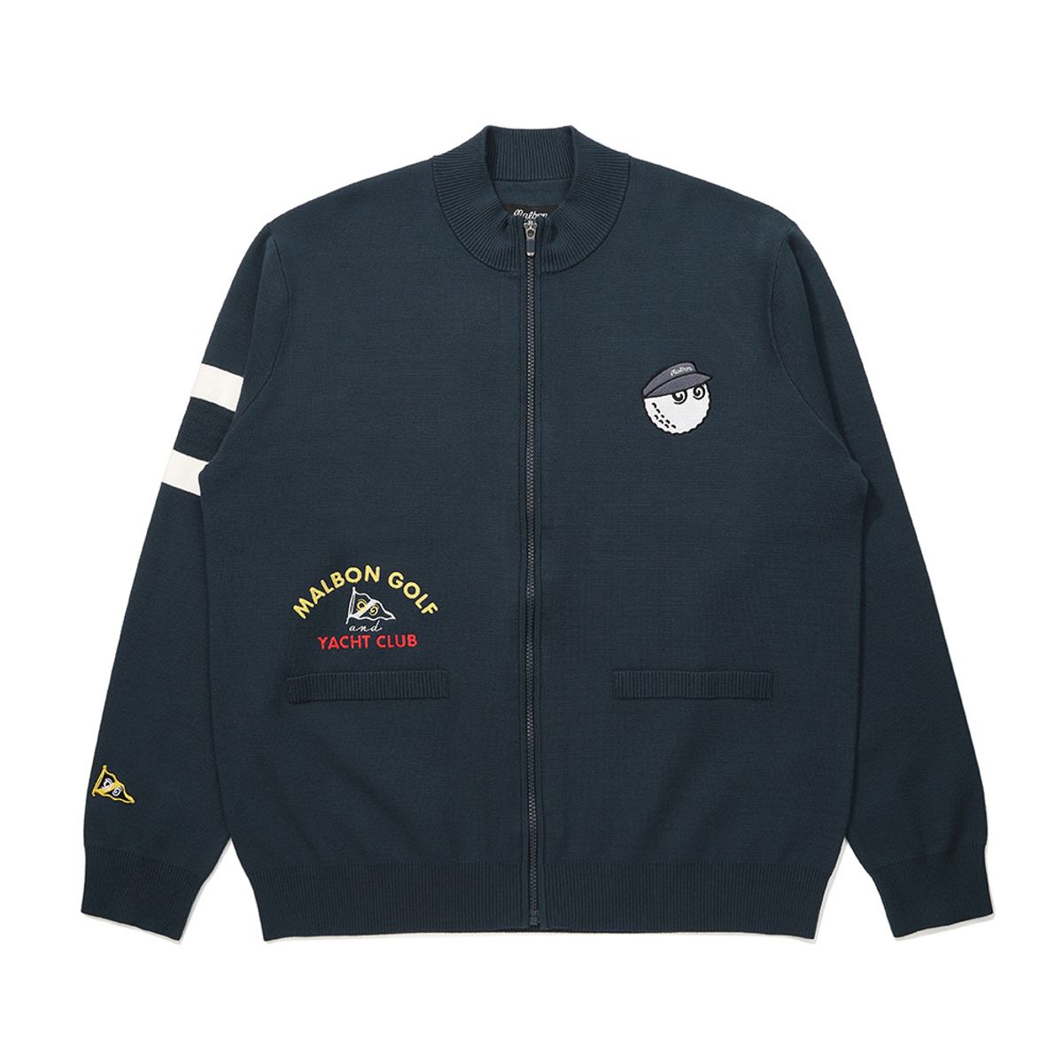 말본 골프(MALBON GOLF) 니트 풀집업 자켓 NAVY (MAN)