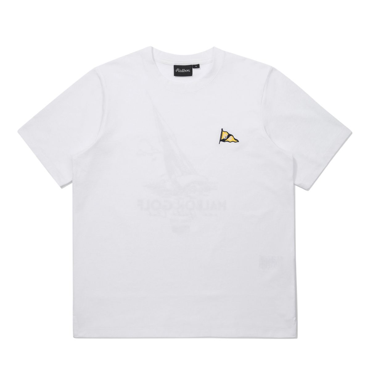말본 골프(MALBON GOLF) YACHT CLUB 유니 라운드 티셔츠 WHITE