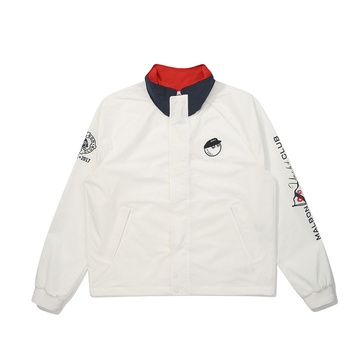 말본 골프(MALBON GOLF) 래글런 컬러블럭 재킷 OFF WHITE (WOMAN)