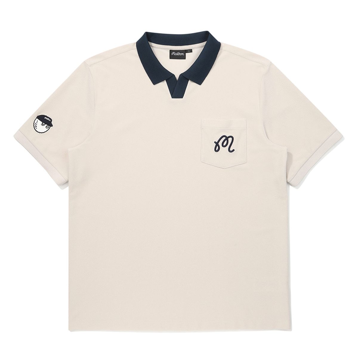 말본 골프(MALBON GOLF) 프리미엄 테리소재 오픈넥 티셔츠 CREAM (MAN)