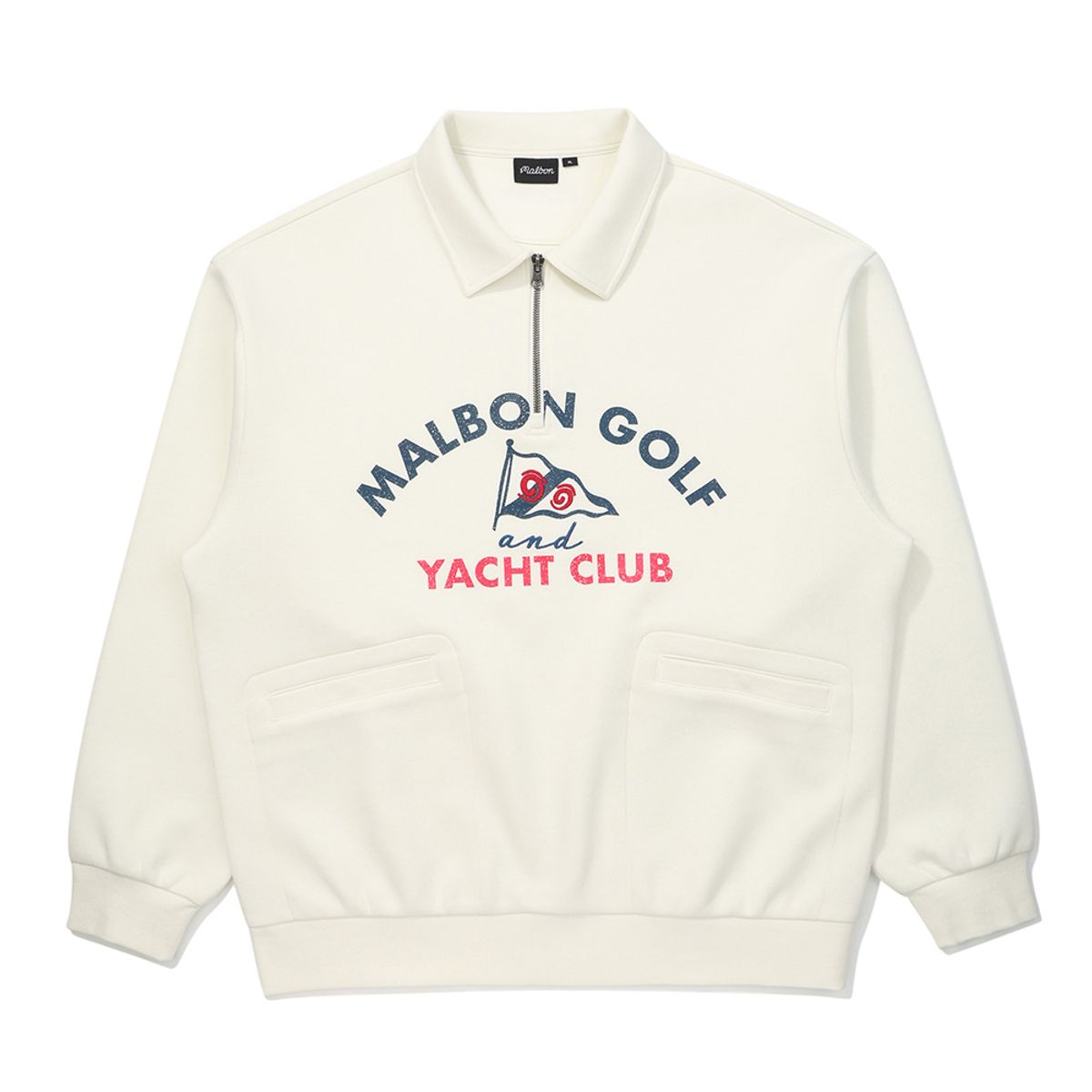 말본 골프(MALBON GOLF) 카라형 에어리 티셔츠 IVORY (MAN)