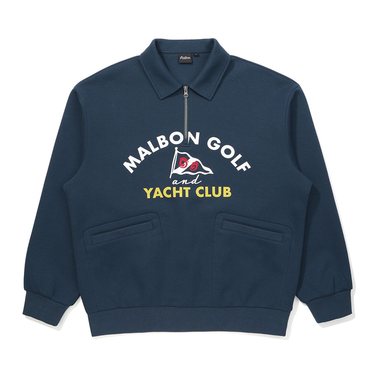 말본 골프(MALBON GOLF) 카라형 에어리 티셔츠 NAVY (MAN)