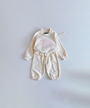 러블링 맨투맨(크림)+플리 조거팬츠(크림) SET