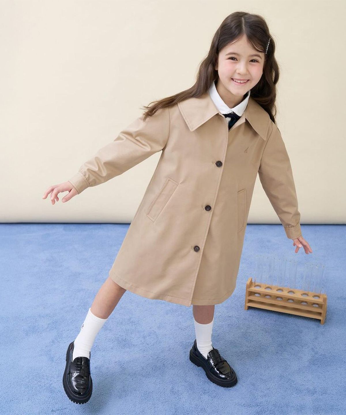 빈폴 키즈(BEANPOLE KIDS) [Essential] 여아 클래식 트렌치 코트  베이지 (BI613TGE1A) (BI613TGE1A)