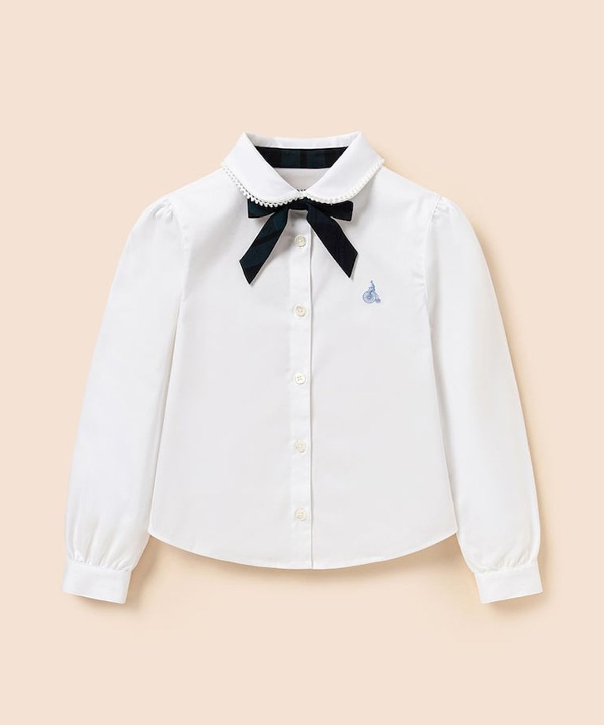 빈폴 키즈(BEANPOLE KIDS) [Essential] 여아 옥스포드 셔츠 & 리본타이 세트  화이트 (BI6164GE11) (BI6164GE11)