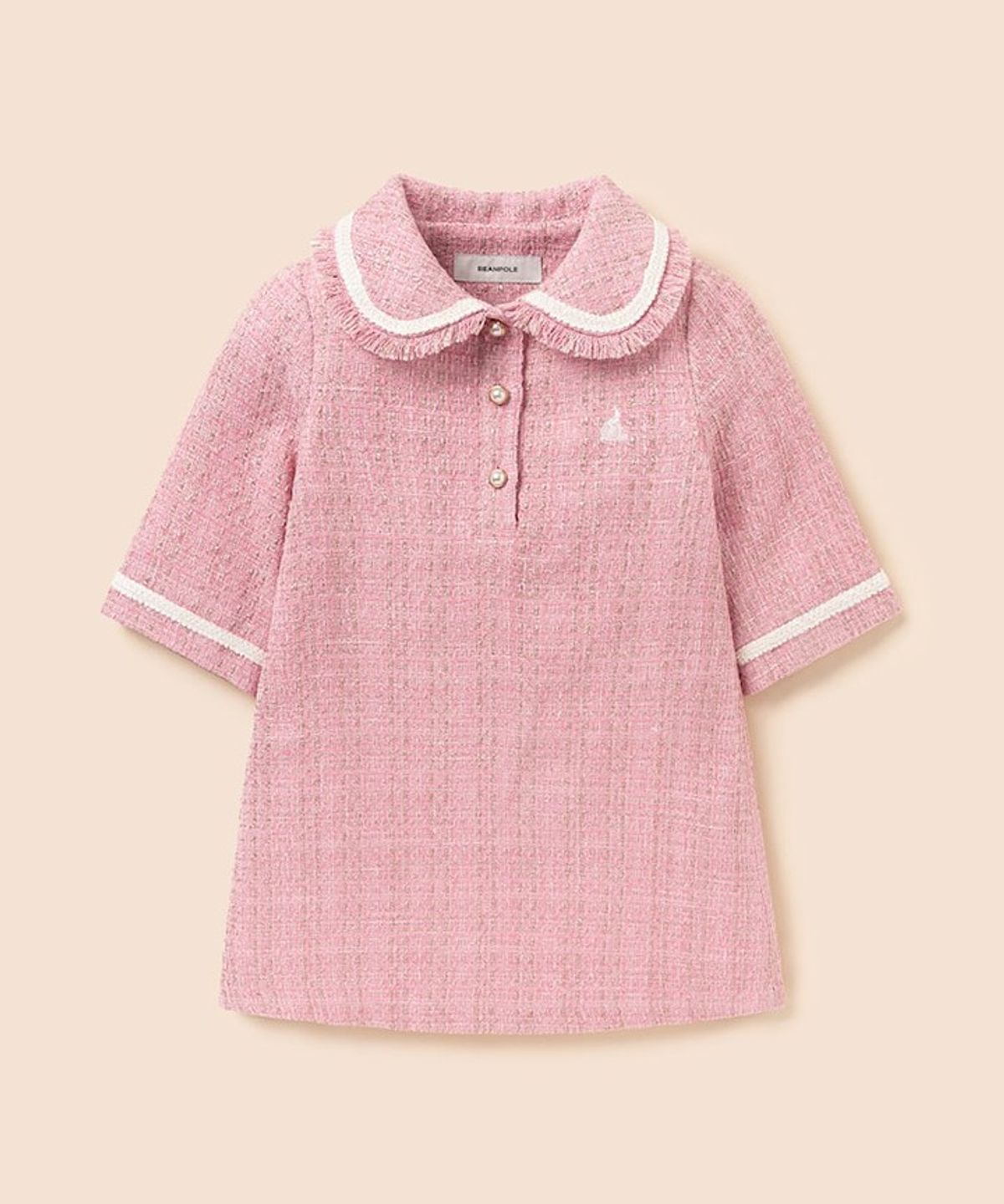 빈폴 키즈(BEANPOLE KIDS) 클래식 트위드 8부 원피스  라이트 핑크 (BI6171G02Y)