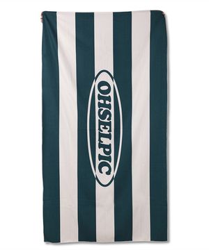 레트로 스트라이프 비치타올_옥스포드 그린